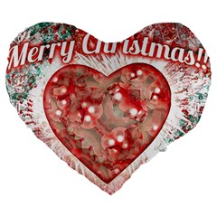 Vintage Colorful Merry Christmas Design 19  Premium Heart Shape Cushion by dflcprints