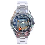 Blue Jean Lady Bug Stainless Steel Watch Front
