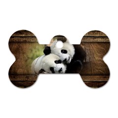 Panda Love Dog Tag Bone (two Sided) by TheWowFactor