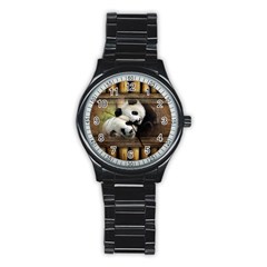 Panda Love Sport Metal Watch (black) by TheWowFactor