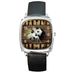 Panda Love Square Leather Watch by TheWowFactor