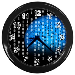 Binary Rain Wall Clock (black) by StuffOrSomething