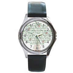 Appletree Round Leather Watch (silver Rim) by TheWowFactor