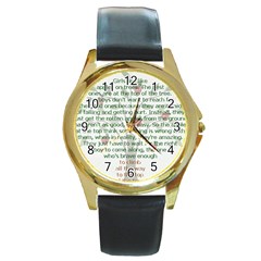Appletree Round Leather Watch (gold Rim)  by TheWowFactor