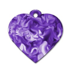 Lavender Smoke Swirls Dog Tag Heart (two Sided) by KirstenStar