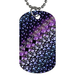 Dusk Blue And Purple Fractal Dog Tag (one Sided) by KirstenStar