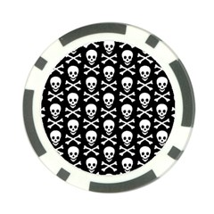 Skull And Crossbones Pattern Poker Chip by ArtistRoseanneJones