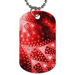 Red Fractal Lace Dog Tag (two-sided)  by KirstenStar