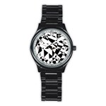 Shattered Life In Black & White Sport Metal Watch (Black) Front
