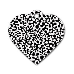 Black And White Blots Dog Tag Heart (two Sided) by KirstenStar
