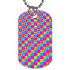 Crazy Yellow And Pink Pattern Dog Tag (one Side) by KirstenStar