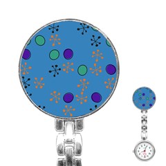 Circles And Snowflakes Stainless Steel Nurses Watch by LalyLauraFLM