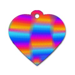 Psychedelic Rainbow Heat Waves Dog Tag Heart (one Side) by KirstenStar