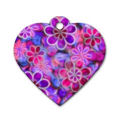 Pretty Floral Painting Dog Tag Heart (two Sides) by KirstenStar