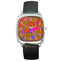 Biology 101 Abstract Square Metal Watches by TheWowFactor
