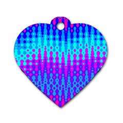 Melting Blues And Pinks Dog Tag Heart (one Side) by KirstenStar