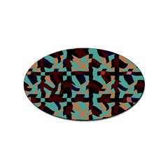 Distorted Shapes In Retro Colors Sticker (oval) by LalyLauraFLM