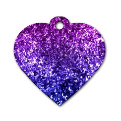 Midnight Glitter Dog Tag Heart (two Sides) by KirstenStar