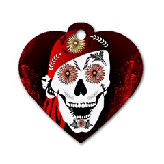 Funny Happy Skull Dog Tag Heart (two Sides) by FantasyWorld7