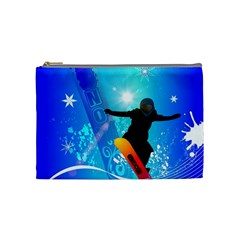 Snowboarding Cosmetic Bag (medium)  by FantasyWorld7