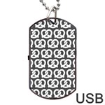 Gray Pretzel Illustrations Pattern Dog Tag USB Flash (Two Sides)  Front
