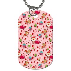 Red Christmas Pattern Dog Tag (two Sides) by KirstenStar