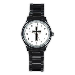 Christian Cross Stainless Steel Round Watch by igorsin