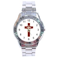 Red Christian Cross Stainless Steel Analogue Watch by igorsin