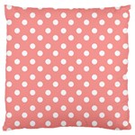 Coral And White Polka Dots Standard Flano Cushion Cases (Two Sides)  Back