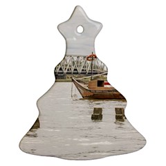 Boats At Santa Lucia River In Montevideo Uruguay Ornament (christmas Tree) by dflcprints
