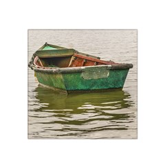 Old Fishing Boat At Santa Lucia River In Montevideo Satin Bandana Scarf by dflcprints