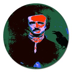 Edgar Allan Poe Pop Art  Magnet 5  (round) by icarusismartdesigns