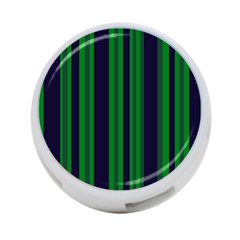 Dark Blue Green Striped Pattern 4-port Usb Hub (two Sides)  by BrightVibesDesign