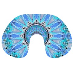 Sapphire Ice Flame, Light Bright Crystal Wheel Travel Neck Pillows by DianeClancy