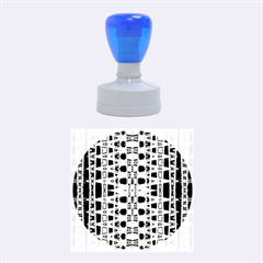 Blue Black Geometric Pattern Rubber Round Stamps (medium) by BrightVibesDesign