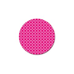 Hot Pink Quatrefoil Pattern Golf Ball Marker by Zandiepants