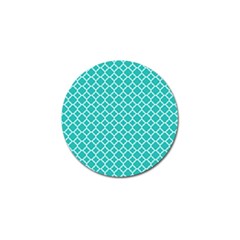 Turquoise Quatrefoil Pattern Golf Ball Marker by Zandiepants