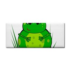 Green Frog Hand Towel by Valentinaart