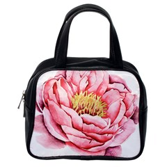 Large Flower Floral Pink Girly Graphic Classic Handbags (one Side) by CraftyLittleNodes