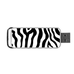 Zebra Horse Skin Pattern Black And White Portable Usb Flash (one Side) by picsaspassion