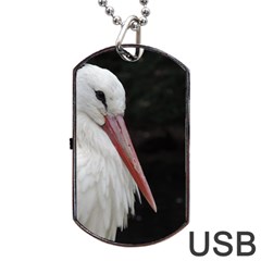 Stork Bird Dog Tag Usb Flash (two Sides)  by picsaspassion