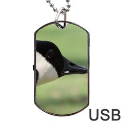 Goose, Black And White Dog Tag Usb Flash (two Sides)  by picsaspassion