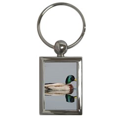 Wild Duck Swimming In Lake Key Chains (rectangle)  by picsaspassion