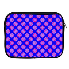Bright Mod Pink Circles On Blue Apple Ipad 2/3/4 Zipper Cases by BrightVibesDesign