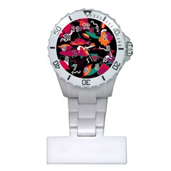Colorful Abstract Art  Plastic Nurses Watch by Valentinaart