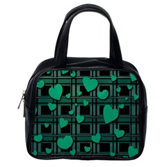 Green Love Classic Handbags (one Side) by Valentinaart