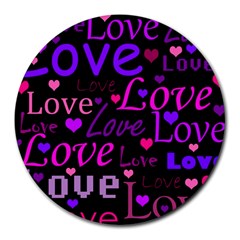 Love Pattern 2 Round Mousepads by Valentinaart