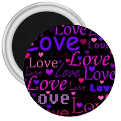 Love Pattern 2 3  Magnets by Valentinaart