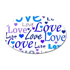 Blue And Purple Love Pattern Oval Magnet by Valentinaart