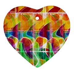 Abstract Sunrise Heart Ornament (2 Sides) by Valentinaart
